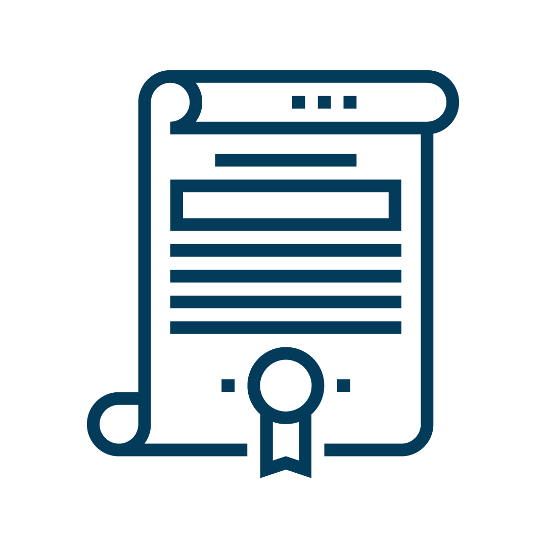Graphic of a degree certificate.